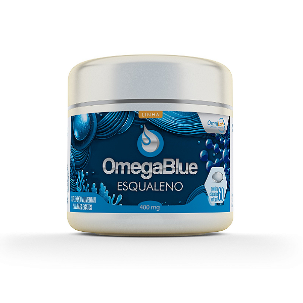 Omegablue Omnilab 400mg 60 Cápsulas Suplemento com Esqualeno para Cães e Gatos
