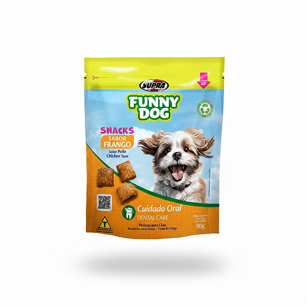 Petisco Funny Dog Sabor Frango 80g para Cães