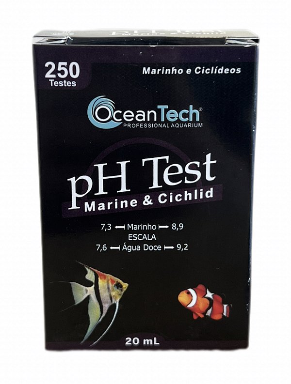 OceanTech pH Test Marine & Cichlid 20mL Kit de pH para Aquários Marinhos e de Ciclídeos