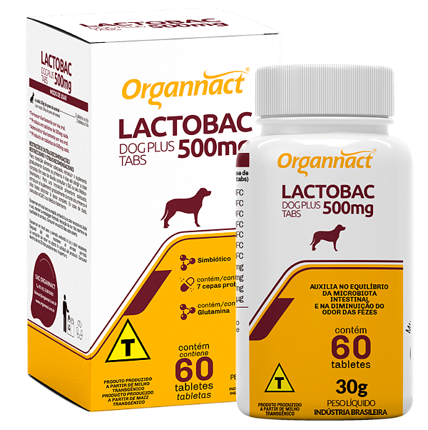 Organnact Lactobac Dog Plus 500mg 60 Tabletes
