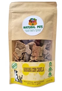Biscoito Natural para Cães Natural Pets Sabor Banana com Canela 60g