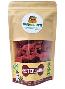 Biscoito Natural para Cães Natural Pets Sabor Beterraba 60g