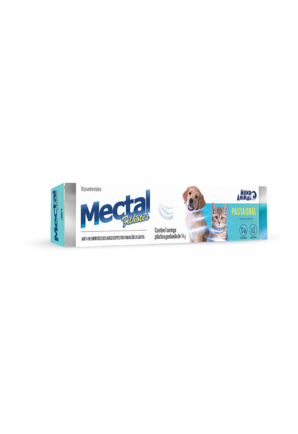 Vermífugo Mectal Filhotes Pasta 14g Mundo Animal para Cães e Gatos