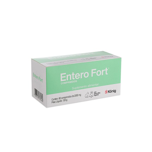 Suplemento Entero Fort 2000mg König 60 Comp. para Cães e Gatos