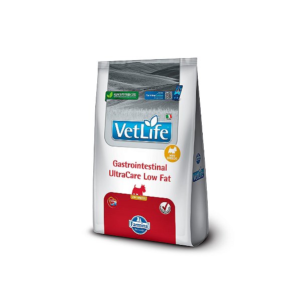 Ração Farmina Vet Life Gastrointestinal UltraCare Low Fat para Cães Adultos de Raças Mini e Pequenas 1,5 kg