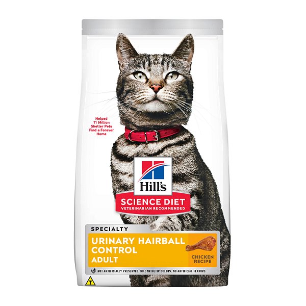 Ração Hill's Science Diet Cuidado Urinário e Controle de Bolas de Pelo para Gatos Adultos Sabor Frango 1.5kg