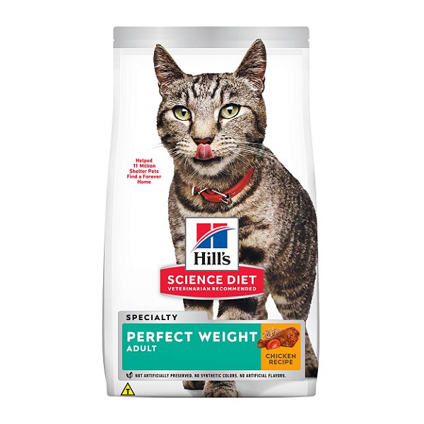 Ração Hill's Science Diet Peso Perfeito para Gatos Adultos Sabor Frango 1.36kg
