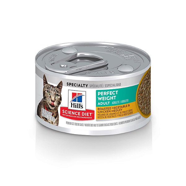 Ração Úmida Hill's Science Diet Peso Perfeito para Gatos Adultos Sabor Frango 82g