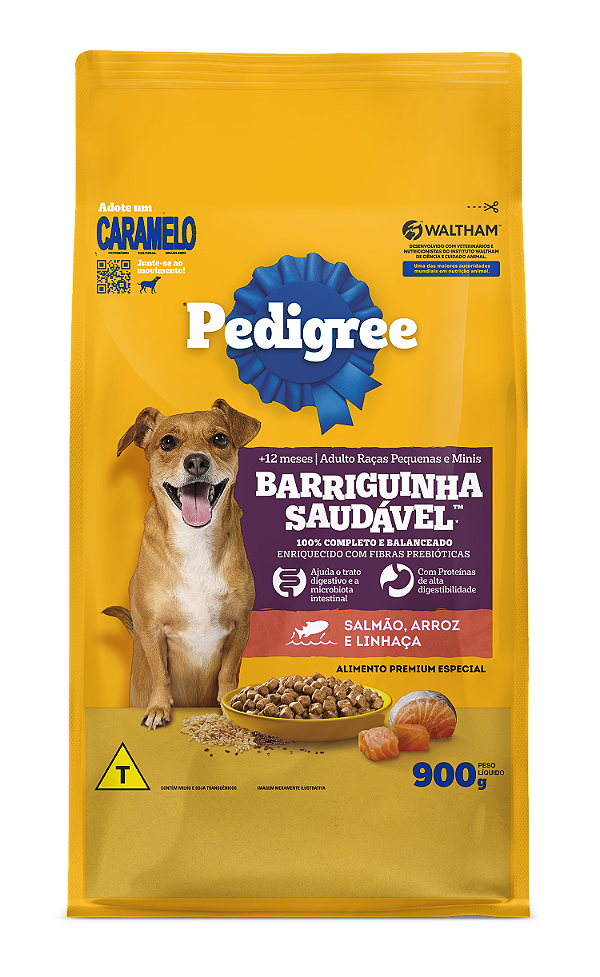 Ração Pedigree Barriguinha Saudável para Cães Adulto Raças Pequenas Sabor Salmão
