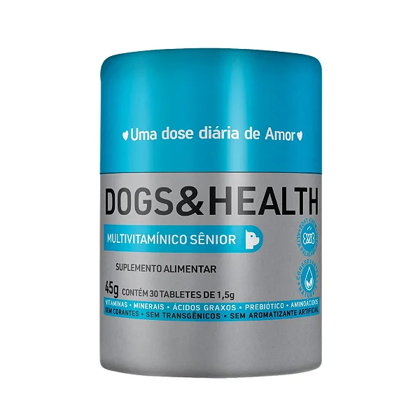 Suplemento DOGS&HEALTH Multivitamínico Sênior 45g para Cães