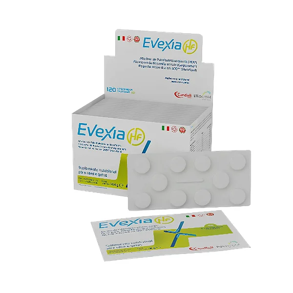 Suplemento Evexia HF Agener Blister com 10 Comprimidos de 1,2g para Cães e Gatos