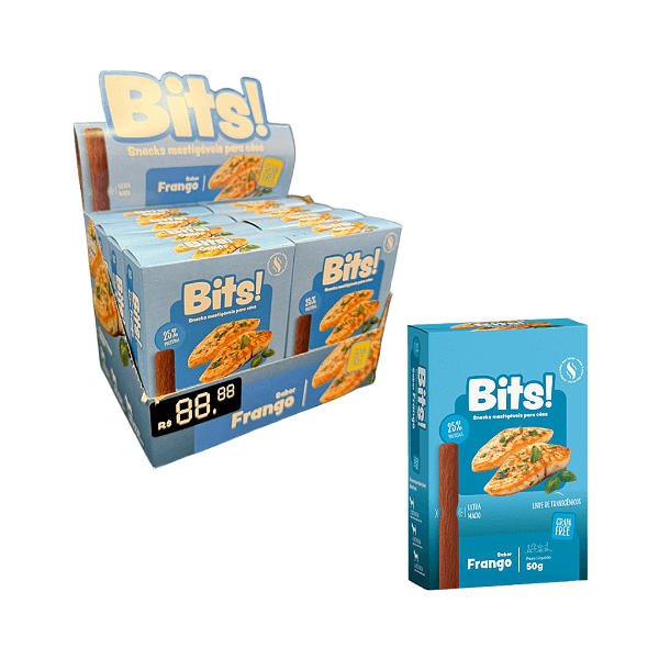 Snack Mastigável para Cães Bits! Sabor Frango 50g