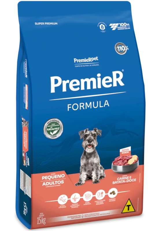 Ração Premier Fórmula para Cães Adultos de Raças Pequenas Sabor Carne e Batata Doce