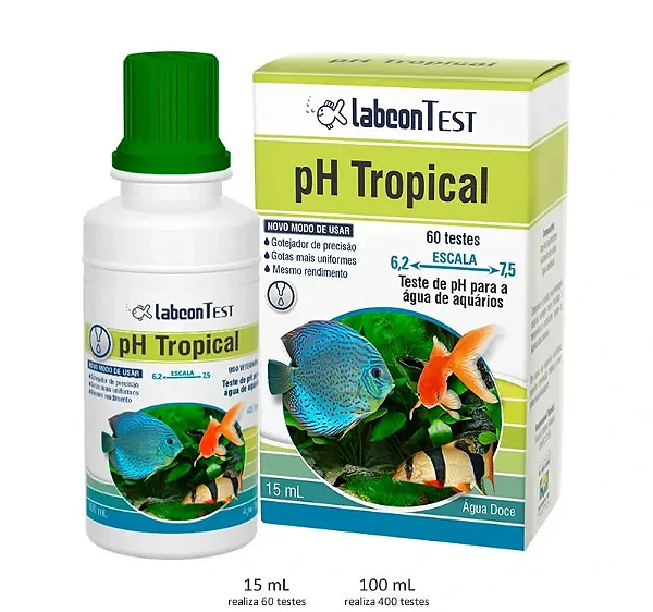 Teste de pH para Aquários de Água Doce Labcon Test pH Tropical