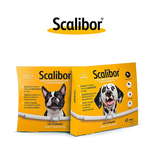 Coleira Antiparasitária Scalibor MSD para Cães (48cm ou 65cm) Proteção Leishmaniose