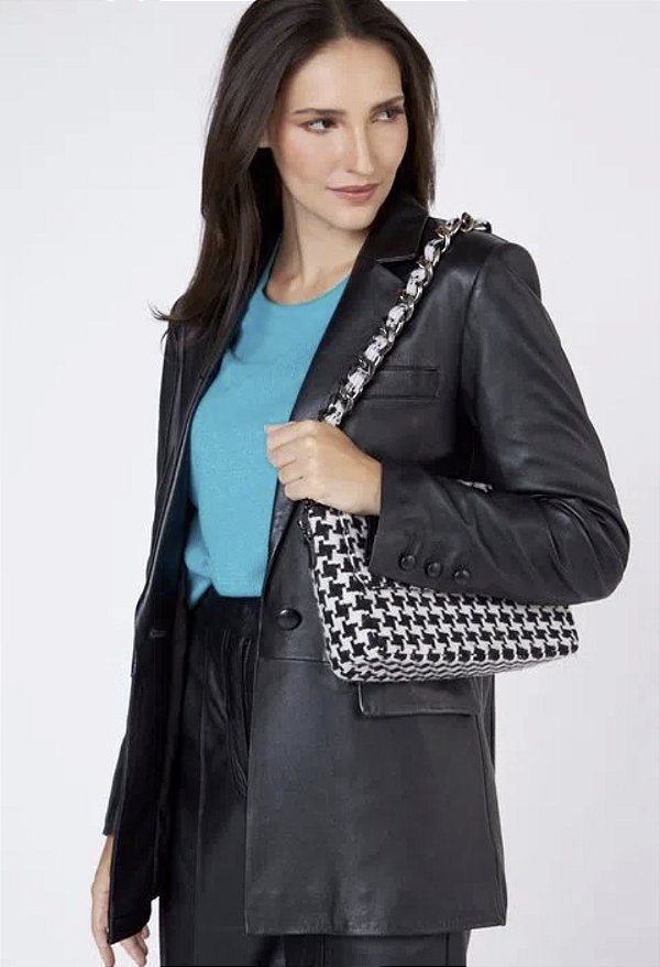 MAX BLAZER COURO CLEO - PRETO | REF: I3COBZ01