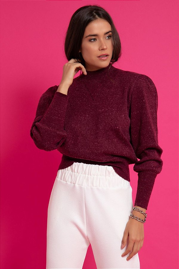 blusa tricot bordo