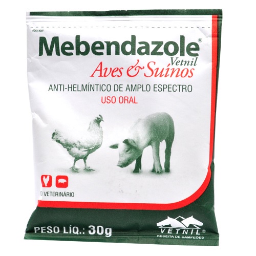 Mebendazole Aves E Suínos Sachê 30g