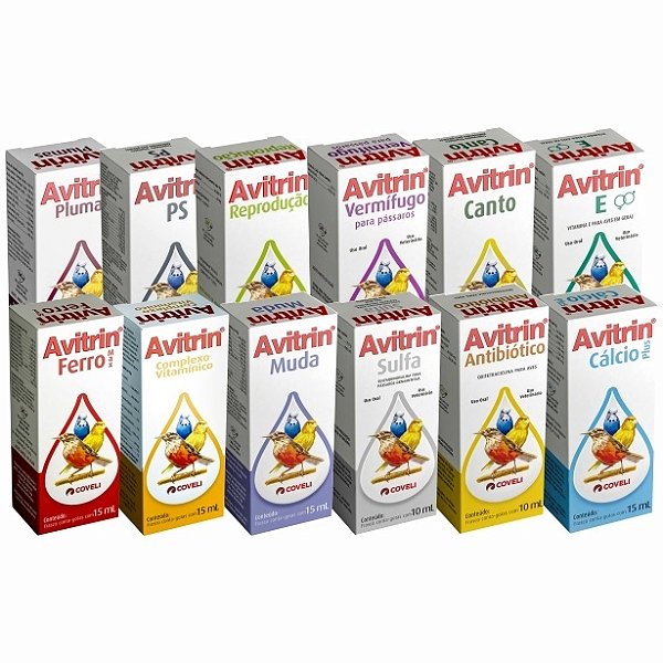Avitrin para Pássaros Linha de Suplementos e Cuidados para Aves Ornamentais