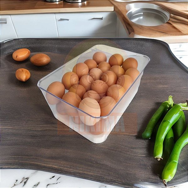 Porta Ovos 30 Unidades Organizador de Geladeira Com Tampa Cozinha Refrigerador