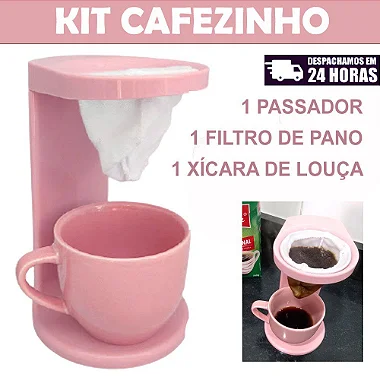 Kit Passador de Café com Filtro e Xícara