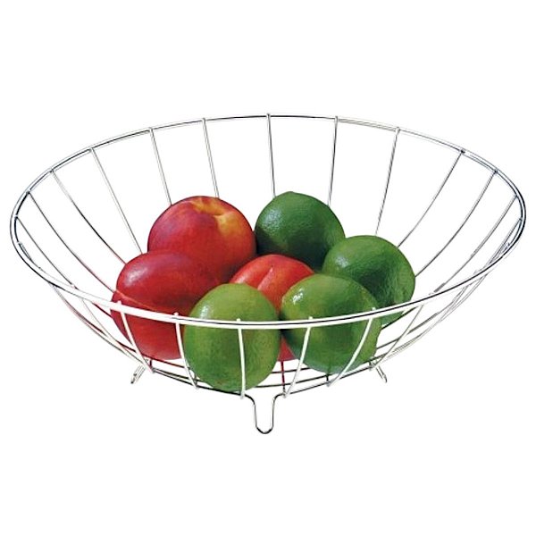 Fruteira Aço Cromado Compacta Cozinha Moderna Resistência Ferrugem