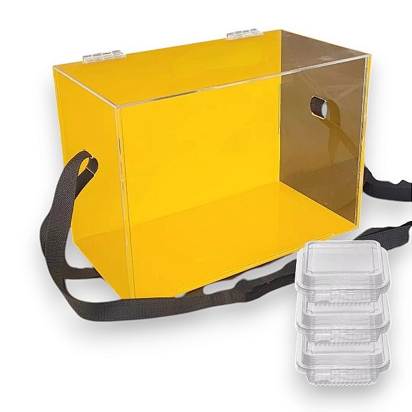 Expositor Acrilico Amarelo 40 Caixinhas Da Felicidade, Bolo Pote, Copos