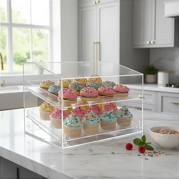 Expositor Acrilico Donuts Cupcake Salgados Bolos Balcão