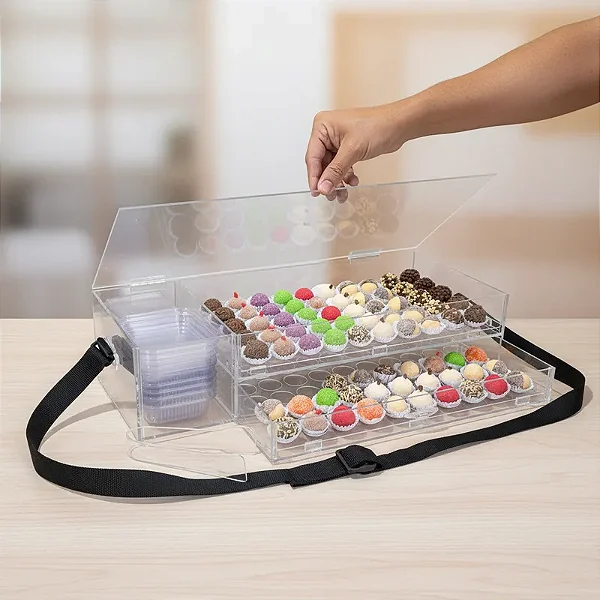 Expositor 100 Brigadeiros N4, Com Alça, Nicho, Div Embalagem