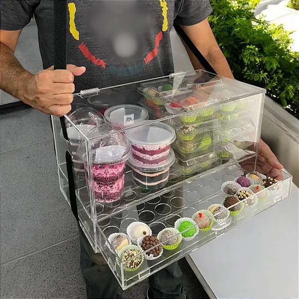 Expositor 32 Caixinhas Gaveta 50 Brigadeiros + Alça, Pegador