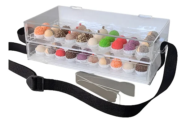Expositor Acrílico Bran 100 Brigadeiros No5 C/ Alça, Pegador