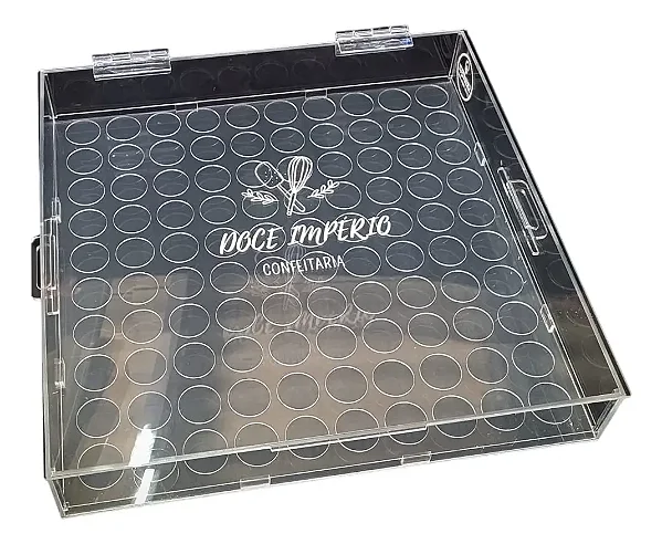Expositor 100 Brigadeiros Nº4 Alça Pegador Sua Logo Tampa