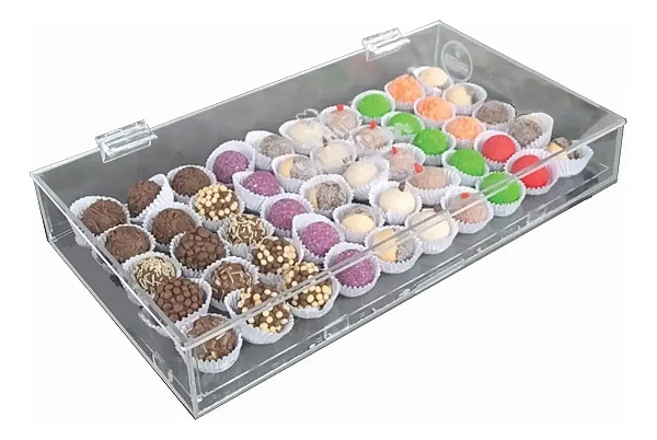Expositor Acrílico 50 Brigadeiros Nº5 Sem Alça Com Nicho
