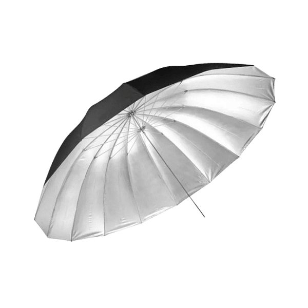 SOMBRINHA REFLETORA PARABOLICA PRETA E PRATA 140CM YU302-140 (DIÁRIA)