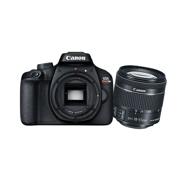 KIT CÂMERA CANON DSLR EOS REBEL T100 + LENTE CANON EF-S 18-55MM F3.5-5.6 IS STM (DIÁRIA)