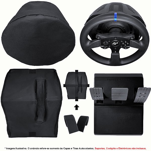 Kit Capas Protetoras para Volante e Base T300RS GT Edition e Capa para Pedais T3PA Simulador Gamer Thrustmaster