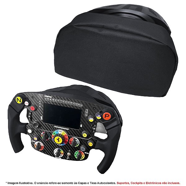 Capa Protetora Qualicapas para Add-On / Volante F1 Logitech Thrustmaster Fanatec Moza Racing Simulador Gamer até 28cm de Diâmetro