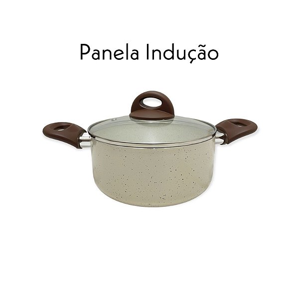 Panela com Tampa Brinox Cerâmica Indução 2,55 L Vanilla