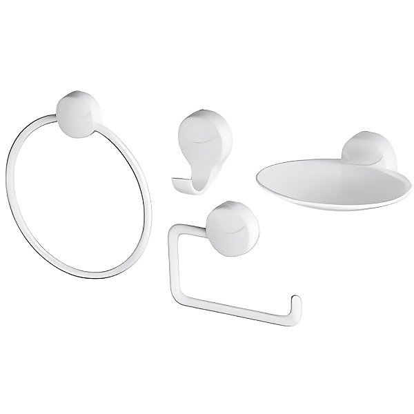 Kit Banheiro Parede 4 Peças Herc Branco