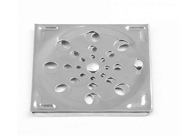 Grelha Tampa Inox para Ralo Quadrada 10x10cm  sem Caixilho