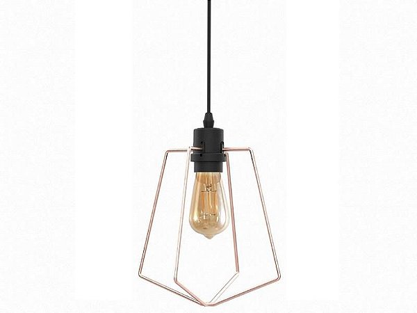 Lustre Pendente Luminária Dourado Trapeze Taschibra Bivolt