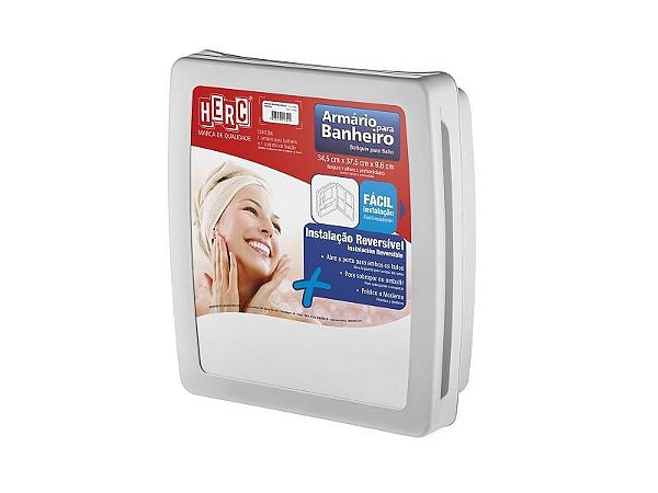 Armário para Banheiro Pvc Cinza Claro Herc