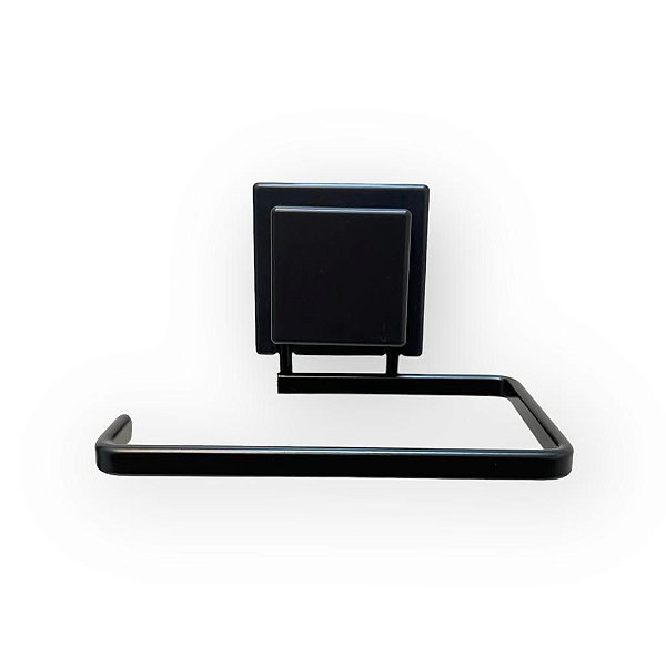 Porta Papel Higiênico Ventosa  Aço Preto Fosco Future