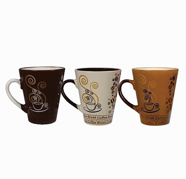 Caneca Porcelana Moinho Sortida 300ml Unidade