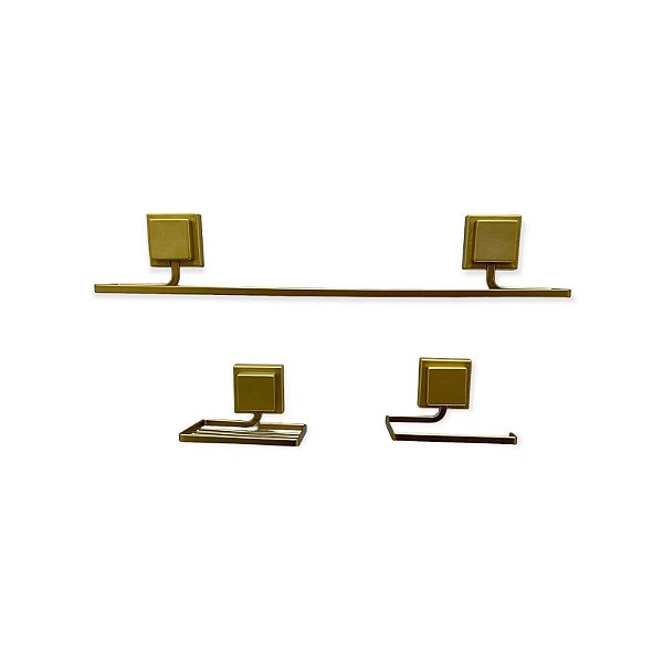 Kit Banheiro Adesivo Dourado Fosco Arthi 3 Peças