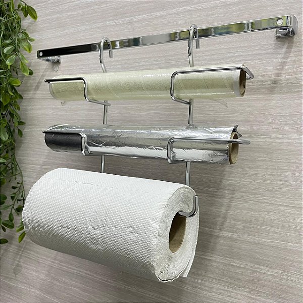 Suporte de Rolos Papel Toalha para Barra Future Cromado