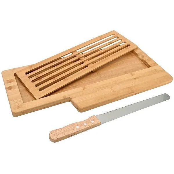 Tabua para Pães Migalheira de Bambu com Faca Ecokitchen