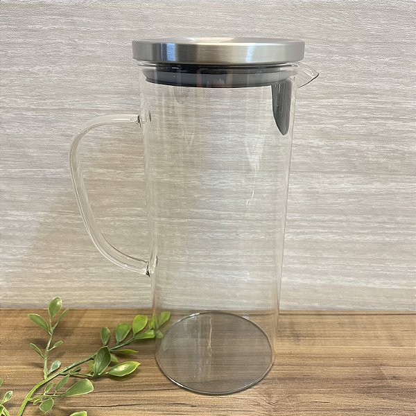 Jarra Vidro Tampa Inox 1,3 Litros Mimo