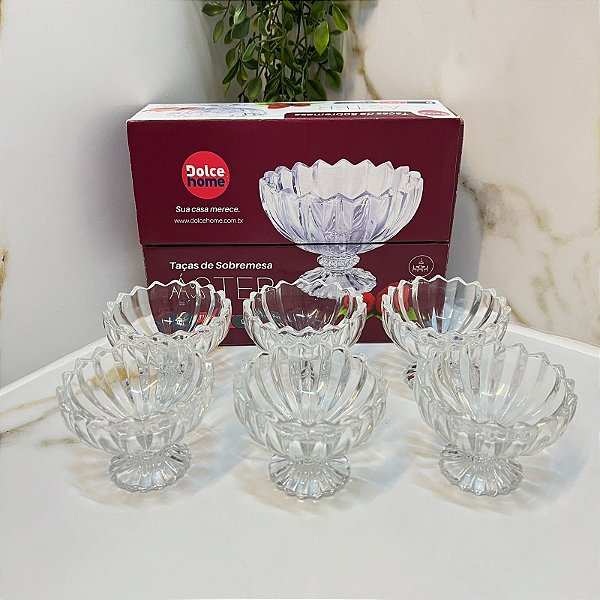 Kit Taças 6 Peças 230ml Transparente Sobremesa Dolce Home