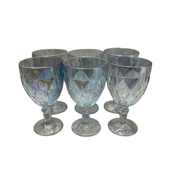 Kit Taças Diamond Metalizada 6Pçs Lyor
